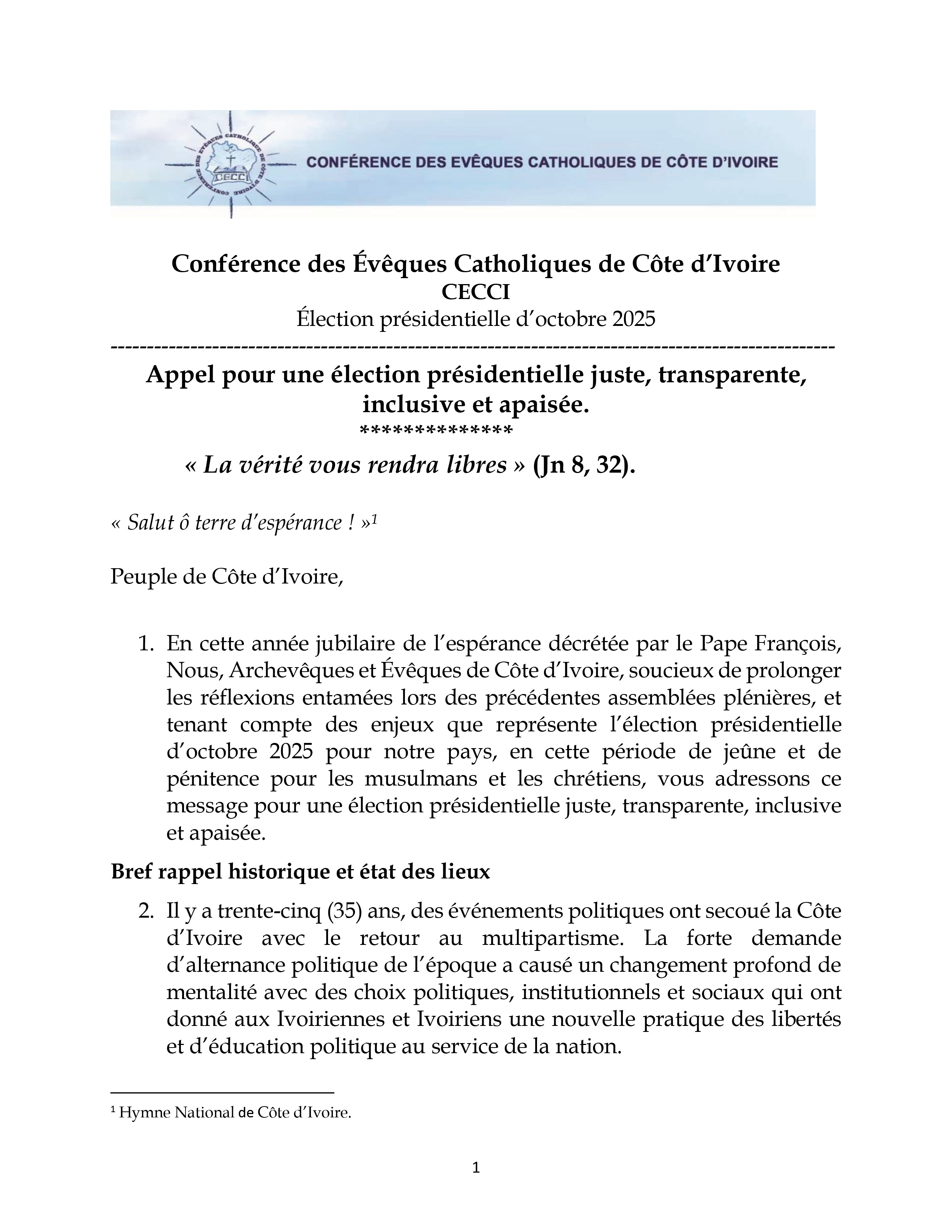 La conf�rence de ce lundi 24 mars 2025 anim�e par Son Excellence Mgr Marcelin YAO KOUADIO.